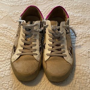 Snake Skin Tan Tennis Shoes